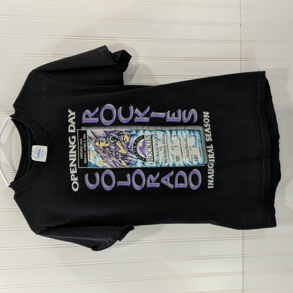 Colorado Rockies Vintage Opening Day 1993 Montreal Expos medium T Shirt